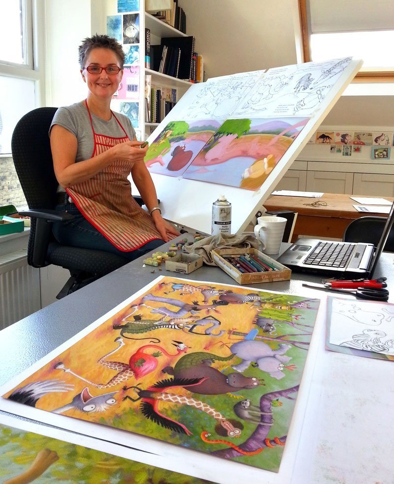 Lynne Illustrating Jungle Grumble