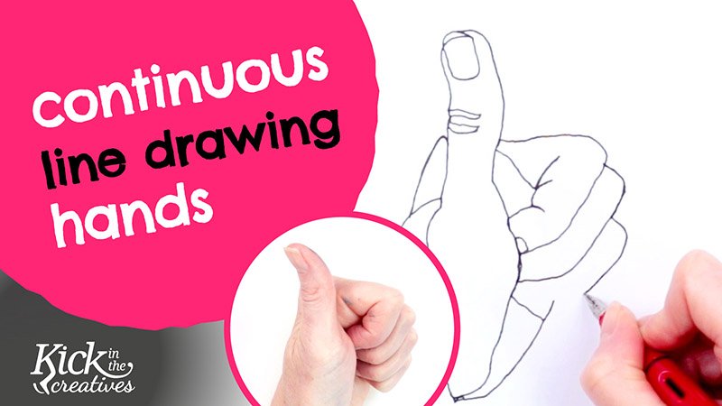 Draw Hands with a Continuous Line Drawing Technique