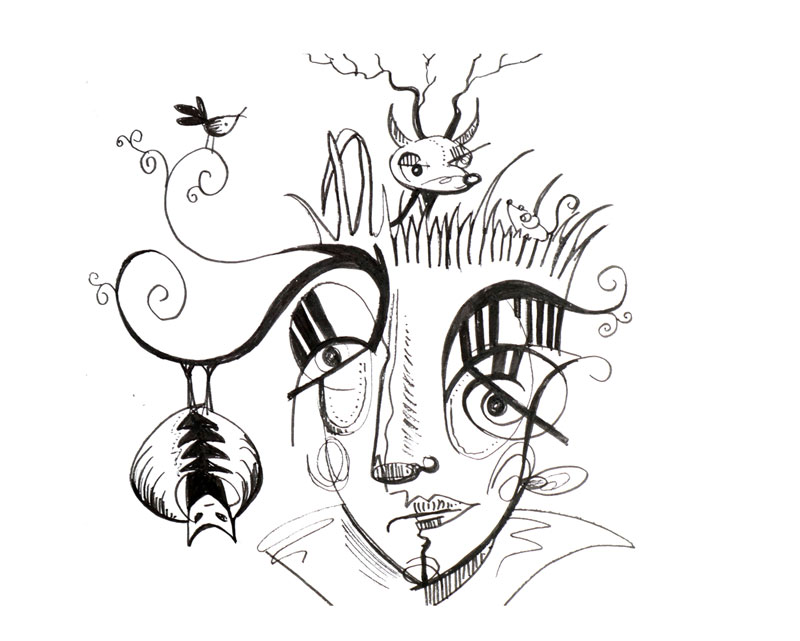 sketchbook face doodle