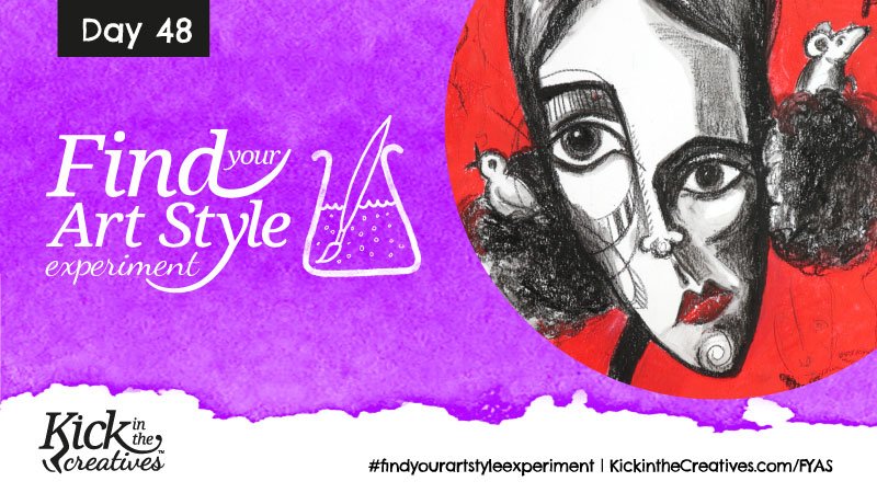 Find Your Art Style Experiment Day 48 – Charcoal Abstract Face