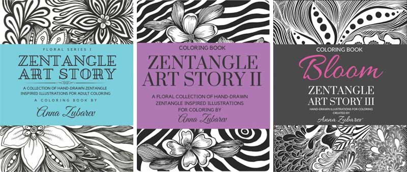zentangle colouring book set